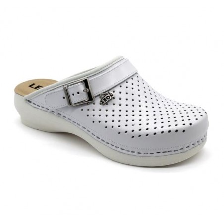 Saboti medicali Leon 101 alb perforat - dama