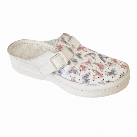 Saboti medicali Medi+ V10 sb alb cu fluturasi - dama