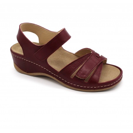 Sandale Leon 2021 bordo - dama - cu taloneta detasabila