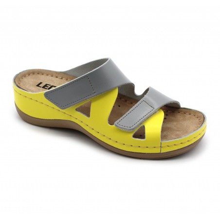 Saboti medicali Leon 906 gri cu galben - dama